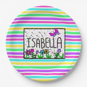Assiettes En Carton Isabella - Le nom Isabella dessin lunique