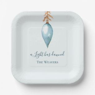 Assiettes En Carton Isaïe 9:2 Aquarelle personnalisée Noël chrétien
