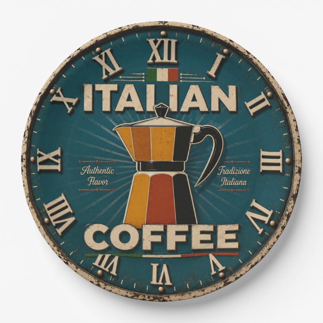 Assiettes En Carton Italian Coffee  (Devant)