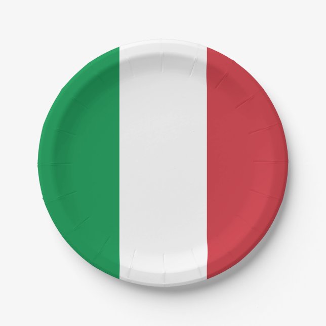 Assiettes En Carton Italie Drapeau Italien Patriotique (Devant)