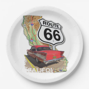 Assiettes En Carton Itinéraire historique 66 de la Californie
