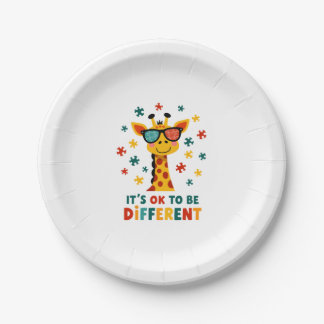 Assiettes En Carton It's Ok To Be Different Giraffe Autism Awareness B