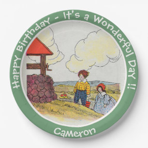 Assiettes En Carton Jack et Jill Mother Goose Articles de fête d'anniv