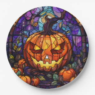 Assiettes En Carton Jack-o'-lanterne en verre tendu : Élégance Éffraya