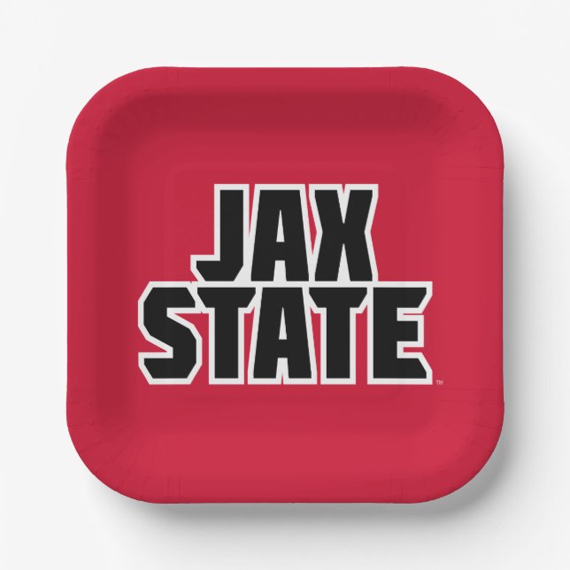 Assiettes En Carton Jacksonville State University JAX STATE Bold Text (Recto)