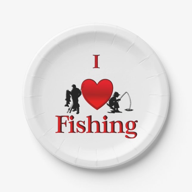 Assiettes En Carton J'adore la pêche (Devant)