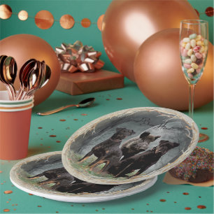 Assiettes En Carton Jagdterrier, coeur courageux