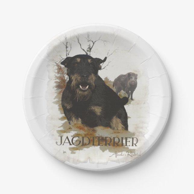 Assiettes En Carton Jagdterrier T-Shirt Coffee Mug Ornement en céramiq (Devant)
