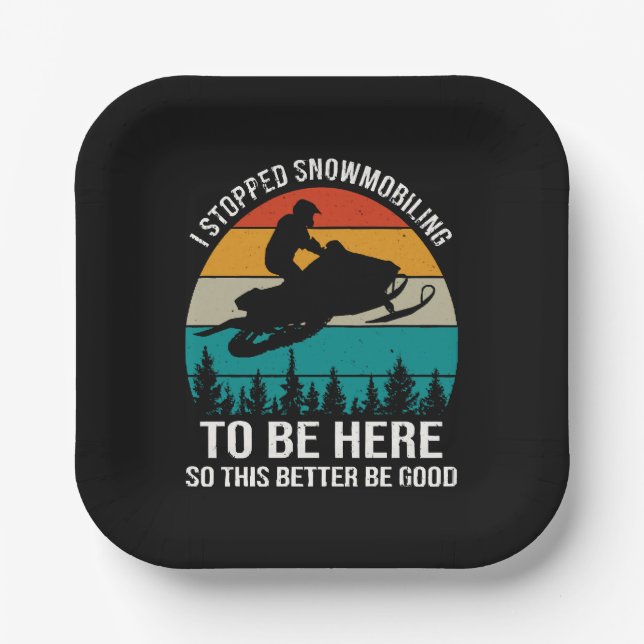 Assiettes En Carton J'Ai Arrêté La Motoneige Pour Être Ici (Recto)