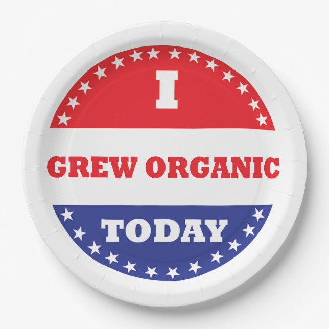 Assiettes En Carton J'ai grandi bio aujourd'hui (Devant)