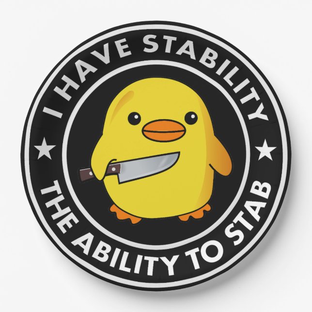 Assiettes En Carton J'Ai La Stabilité De Stab Funny (Devant)