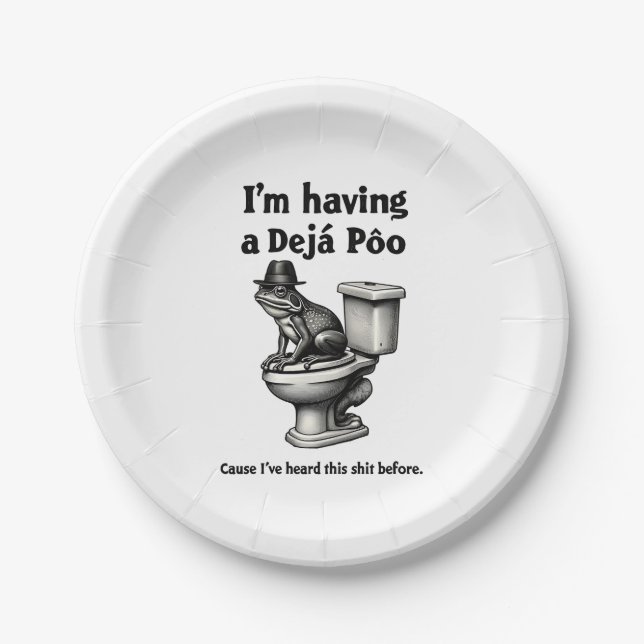 Assiettes En Carton J'ai un Poo de Déjà entendu ça avant la grenouille (Devant)