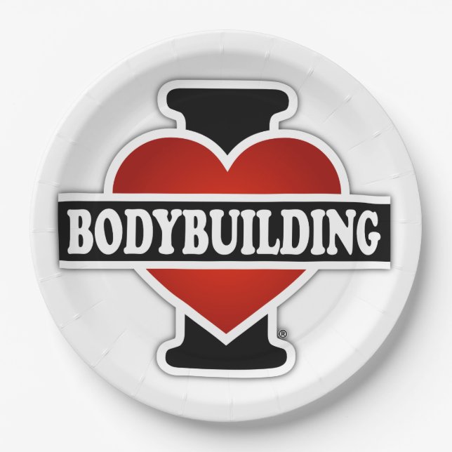 Assiettes En Carton J'aime Bodybuilding (Devant)