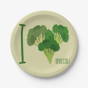 Assiettes En Carton J'aime Brocoli