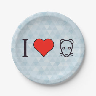 Assiettes En Carton J'aime des rats