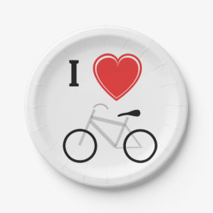 Assiettes En Carton J'aime faire un cycle