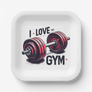 Assiettes En Carton J'aime la salle de sport