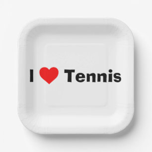 Assiettes En Carton J'aime le tennis