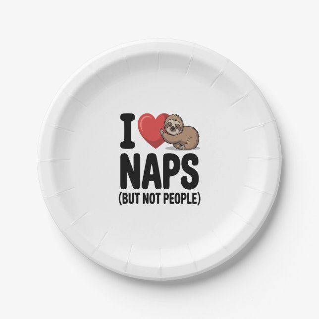 Assiettes En Carton J'Aime Les Naps Mignonnes Soins (Devant)