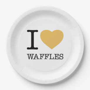 ASSIETTES EN CARTON J'AIME LES WAFFLES