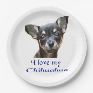 Assiettes En Carton J'aime mon Chihuahua