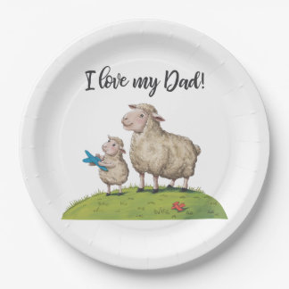 Assiettes En Carton J'Aime Mon Père Mouton
