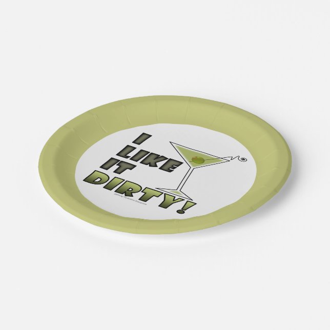 Assiettes En Carton J'AIME QUE ÇA SOIT SALE ! Humour à cocktails Dirty (Angle)
