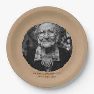 Assiettes En Carton Jalon Neutre 100e anniversaire Photo