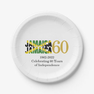 Assiettes En Carton JAMAICA 60e anniversaire de l'indépendance
