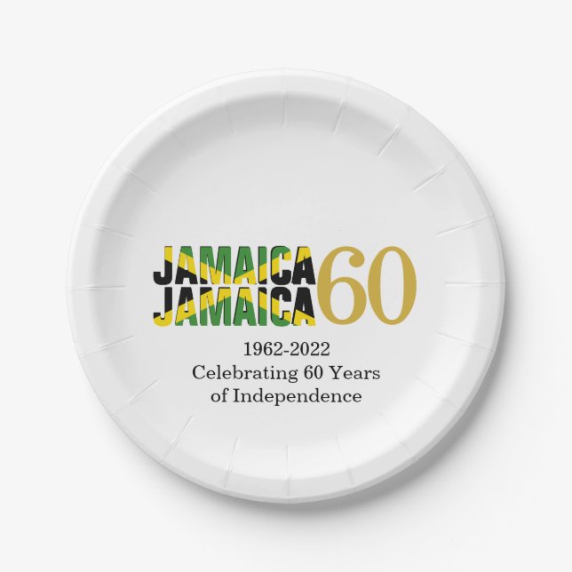 Assiettes En Carton JAMAICA 60e anniversaire de l'indépendance (Devant)