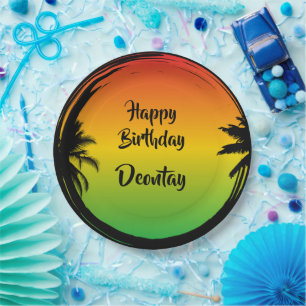Assiettes En Carton Jamaïque Rasta Reggae Caraïbes Anniversaire