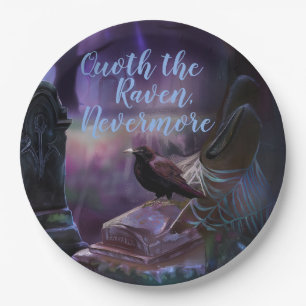 Assiettes En Carton Jamais plus, Cimetière de corbeaux Halloween effra