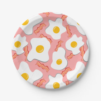 Assiettes En Carton Jambon, Oeufs Et Côté Bacon