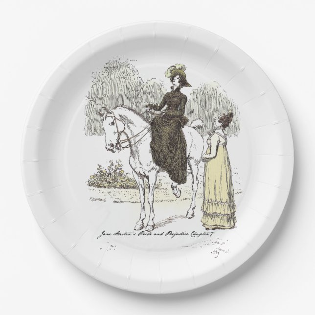 Assiettes En Carton Jane on Horseback - Jane Austen Pride & Prejudice (Devant)