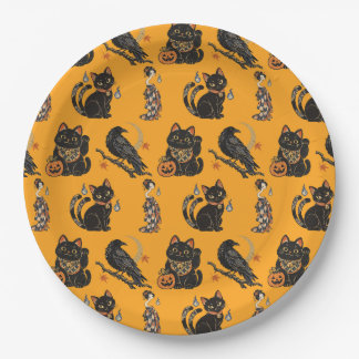 Assiettes En Carton Japanese Halloween Yokai Pattern Paper Plates