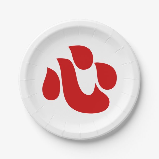 Assiettes En Carton Japonais Kanji Heart ⇢ Shin/Kokoro ← 心 (Devant)