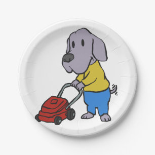 Assiettes En Carton Jardin à chiens avec tondeuse à gazon choisir l