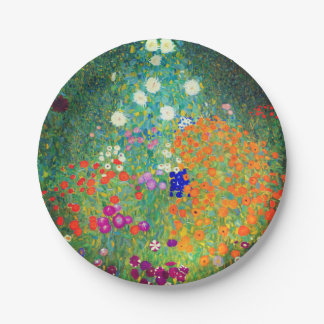 Assiettes En Carton Jardin aux fleurs Gustav Klimt