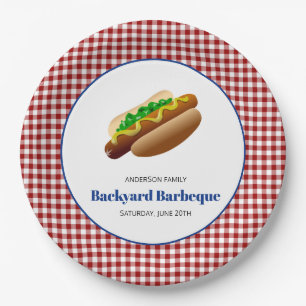 Assiettes En Carton Jardin Barbeque Hot Dogs rouge vérifié