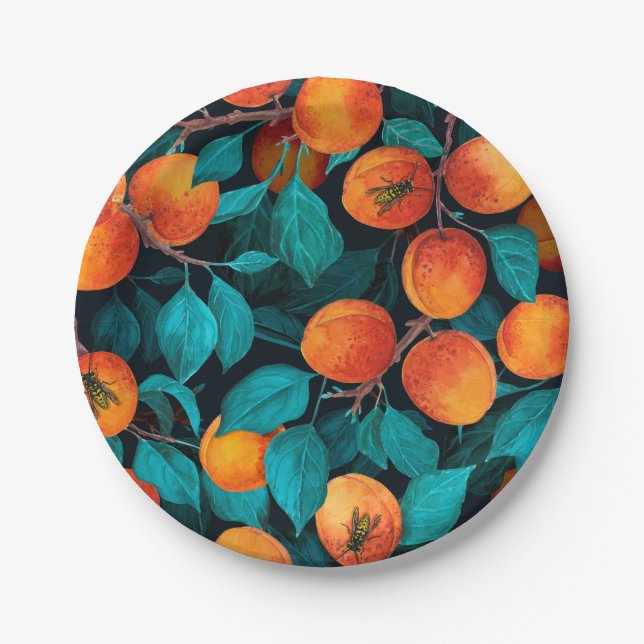 Assiettes En Carton Jardin d'abricot 2 (Devant)