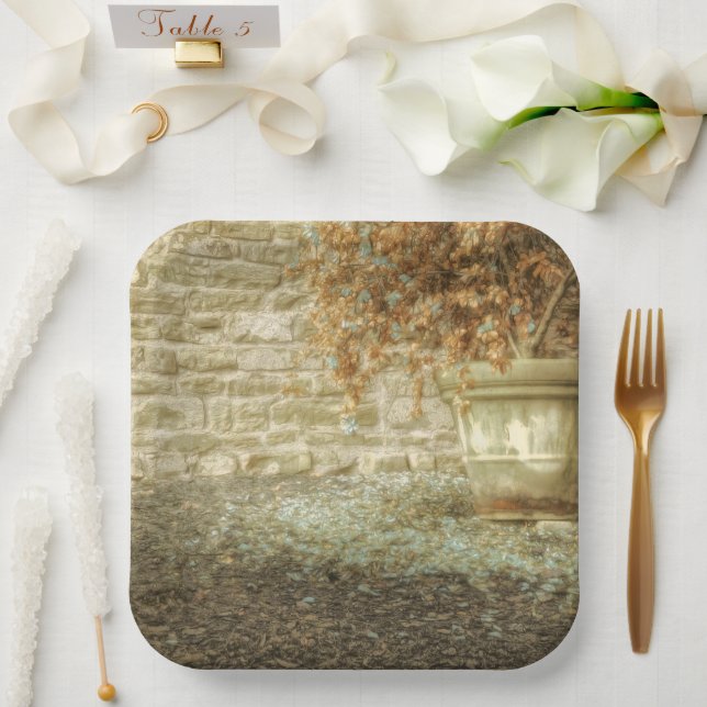 Assiettes En Carton Jardin d'automne rustique (Mariage)