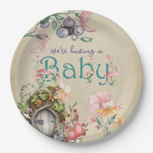 Assiettes En Carton Jardin de Fée de Forêt Enchantée sur Parchemin Fad