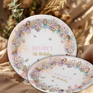 Assiettes En Carton Jardin de fées de fleurs fantaisiste pour un 5ème