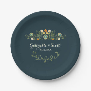 Assiettes En Carton Jardin de Fleurs de Pays Whimsical Mariage/douche