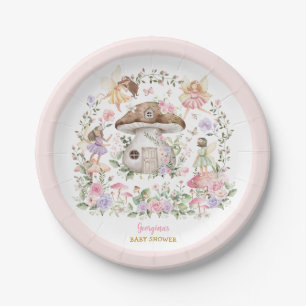 Assiettes En Carton Jardin de la Fée de Whimsical Baby shower fille