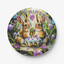 Jardin de lapins fête d'anniversaire