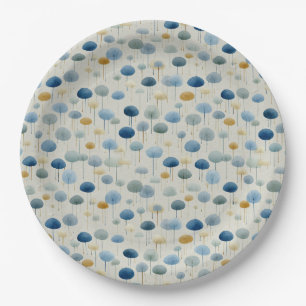 Assiettes En Carton Jardin de pluie serein Motif floral (2)