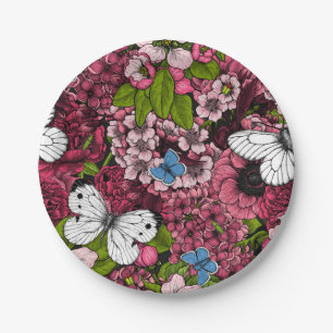 Assiettes En Carton Jardin de printemps 2