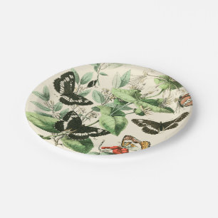 Assiettes En Carton Jardin des papillons et des fleurs