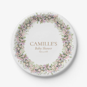 Assiettes En Carton Jardin Été Fille Baby shower Plaques en papier